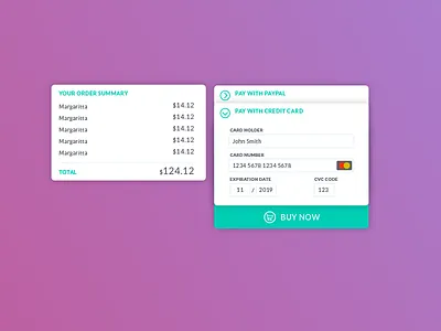 DailyUI #002 Credit Card Checkout credit card checkout dailyui