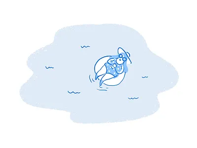 Summer illustration pool summer