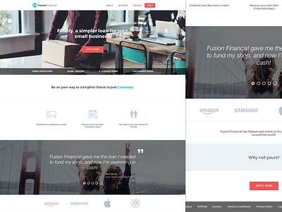 Marketing page app design financial hi loan marketing sup web app web design