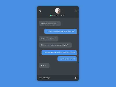 direct messaging interface chat dailyui dark mode direct messaging ui design