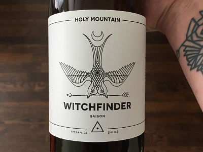 Witchfinder beer illustration monoline two headed bird