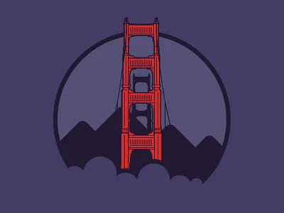 'G' Gate bridge california fog francisco gate golden icon illustration logo san