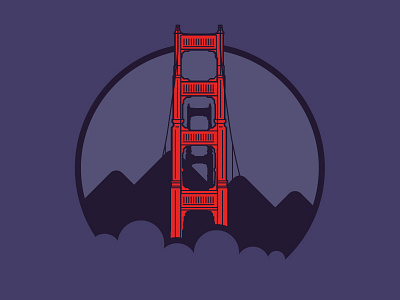 'G' Gate bridge california fog francisco gate golden icon illustration logo san