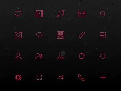 All app concept icons comment friends icons ios like movie news photo profile search ui video