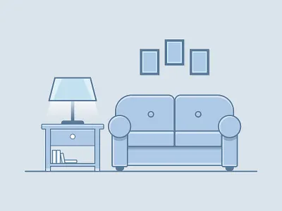 Living Room apartment couch house icon lamp living pictures room sofa table vector