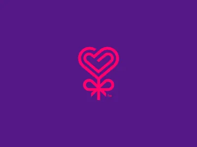 Candy Heart branding candy heart icon logo lollipop mark minimal simplicity