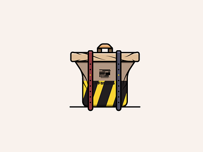 Mifland Rolltop Rucksack illo atlanta backpack bags clothes flat icon illustration rucksack vector