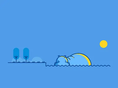 Hippo ai hippo illustrator moon moonlight