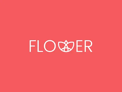 Flower wordmark concept flower mark type word