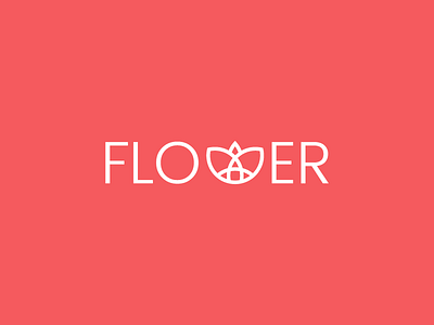 Flower wordmark concept flower mark type word