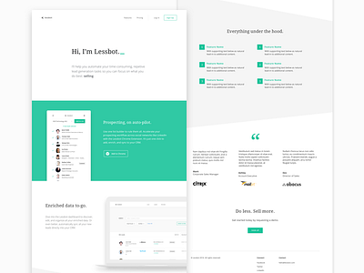 Lessbot Landing Page landing page ui ux