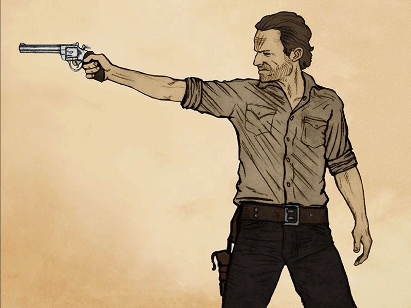 Rick Grimes colors dead drawing pen rick sketch walking