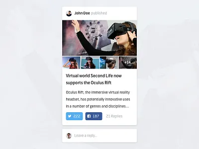 Content card card editorial gallery media ui