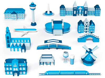 Elements 3d cgi illustration netherlands travel