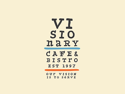 Visionary Part I bistro cafe coffee eye chart logo visionary world