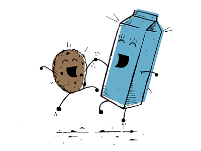 Best friends cookies draw illustrate ipad milk paper