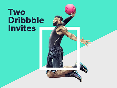 Dribbble Invite clean color design designer dribbble flat invitation invite lebron typography web design