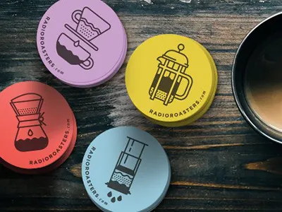 Radio Roasters Stickers coffee icons sticker mule stickers