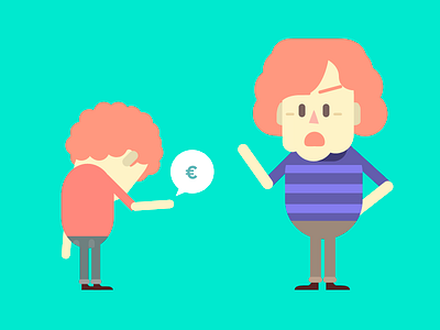 Mom charity character charity child ckrauss flat illustration love mom money mother sad son