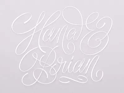 Hana & Brian calligraphy design handletter lettering script type typography wedding