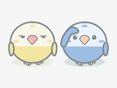 On the Prowl 2d annoyed birds couple flat flat design illustration line art minimal muted vector