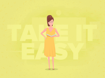 Multifacetic Teacher 2d animation character gif illustration loop motion