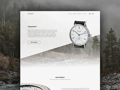 Daily UI Day #003 -- Nomos Landing Page clean dailyui flat landing page landingpage mobile product sansserif ui watch website