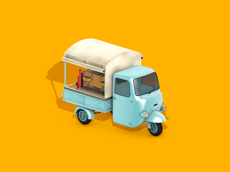 3d Lambro Espresso Animation 3d animation blue c4d car cinema4d coffee gif vehicule yellow