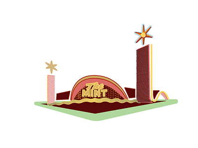 The Mint architecture illustrator las vegas midcentury midcenturymodern midmod mint neon retro themint vector vegas