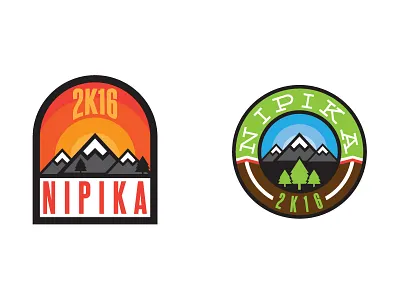Nipika badge concept illustration mountain nipika trees