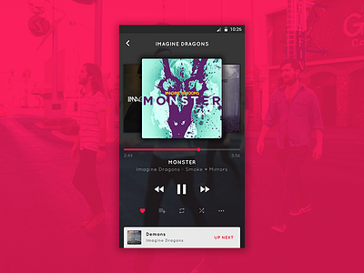 Music Player Concept (Artist Playlist) concept design material material design music music player player sound ui ux uxui