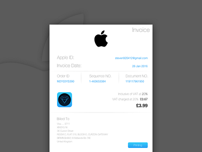 daily UI #017 -Email Receipt dailyui