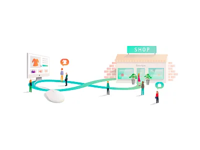 Connect Shop boutique click connect illustration mortar rennes shop shopping storytelling