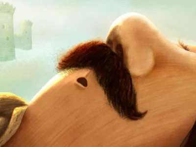 Sleepy Squire (WIP) castle character illustration lines nose sleep squire