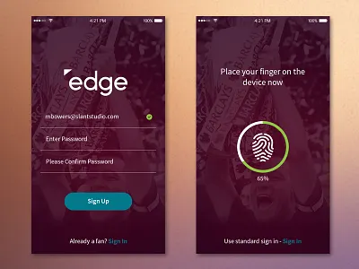 Daily Ui #001 - Sign Up 001 app daily daily ui dailyui fingerprint login mobile screen sign ui