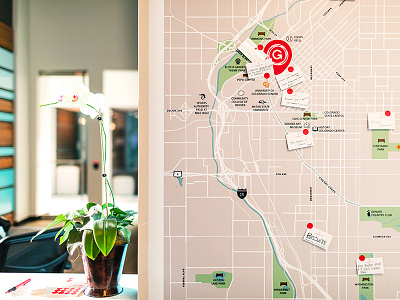 Gusto Denver Office Map environment environmental illustrator map office vector
