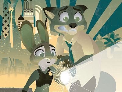 Zootopia Dribbble disney illustration poster zootopia