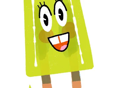Popsicle character digital illustration summer