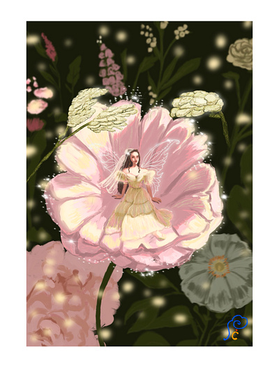 Dreaming in the Garden fairy fairytale faries graphic design illustration storybook