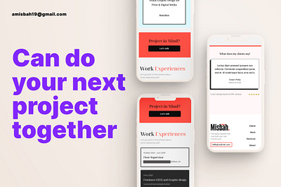 Portfolio website design. Mobile view branding design trend figma design graphic design landing page landing page design minimal web design modern ui design portfolio design recent ui design ui ui design ui designer