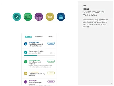 Brand Book: Icons Rewards brand book branding guidelines icons identity mobile style guide