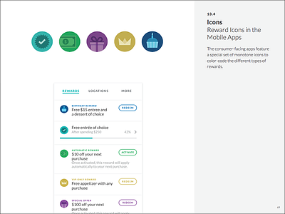 Brand Book: Icons Rewards brand book branding guidelines icons identity mobile style guide