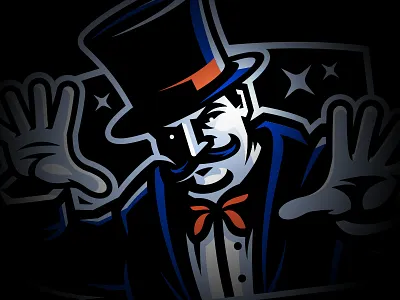 Magicman hat illustration logo magician shadow sports