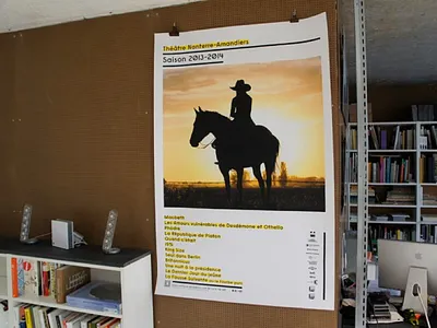 Nanterre-Amandiers Theatre cowboy poster printing silkscreen sunset theatre
