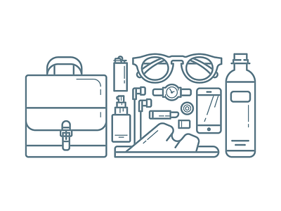 stuffs blue design flat graphic icon illustration lines