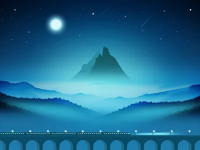 The dream design dream magic moon mountain train ue ui ux
