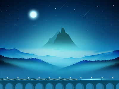 The dream design dream magic moon mountain train ue ui ux