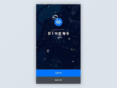 Diving app start bubbles diving intro splash