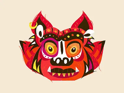 Barong barong illustration mask monster