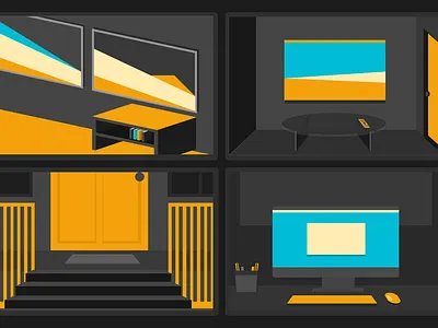 Surveilance illustration home security smart surveilance